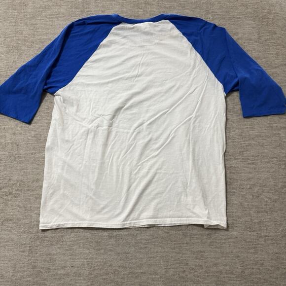 Detroit Shirt With Face Of A Lion, Blue And White 3/4 Sleeve 2XL - Picture 6 of 6